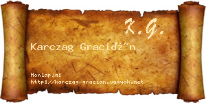 Karczag Gracián névjegykártya